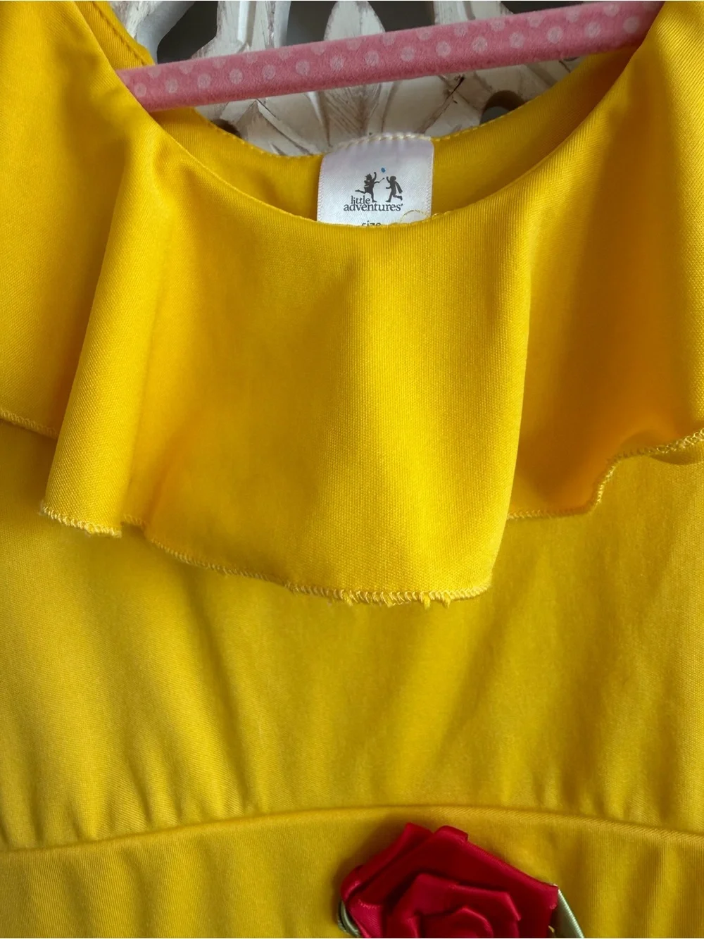 Little Adventures Belle Princess Dress Costume Size 6 Yellow Rose